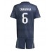 Maillot de foot Real Madrid Eduardo Camavinga #6 Extérieur vêtements enfant 2025-26 Manches Courtes (+ pantalon court)